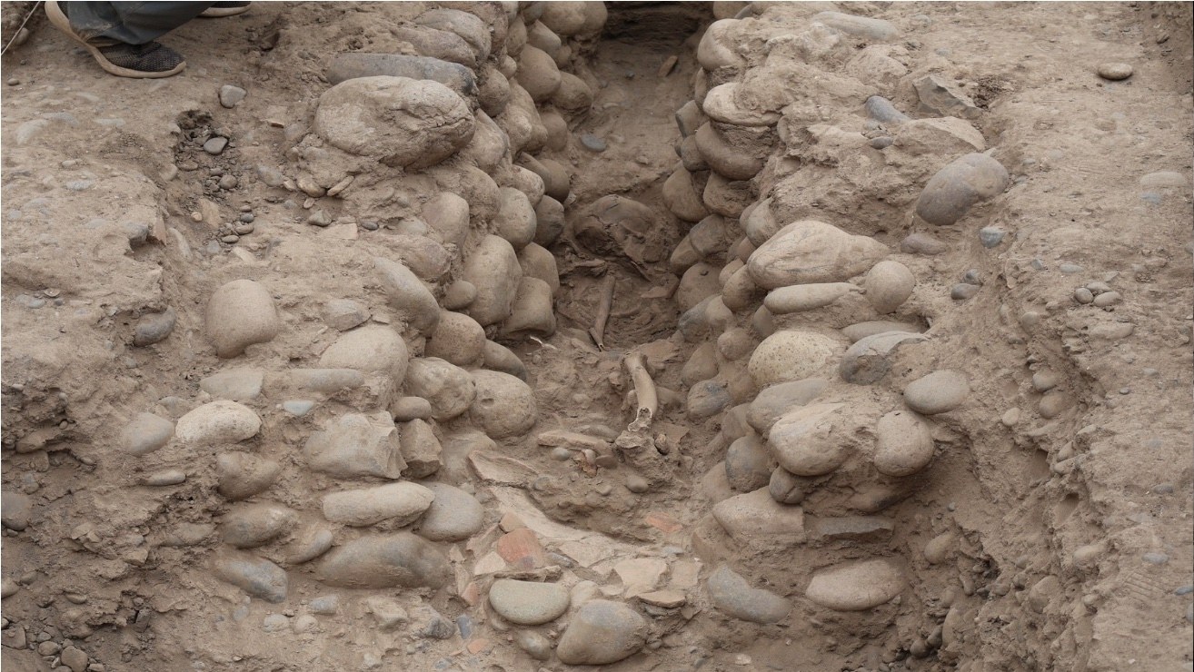 Human remains at Huaca Pucllana, Lima, Peru