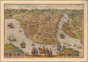 1572 Braun & Hogenberg İstanbul panoramik gravürü