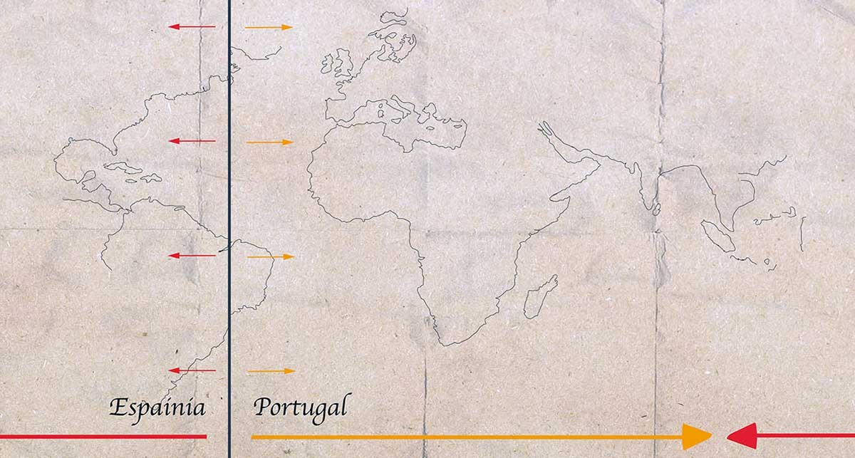 treaty of tordesillas map