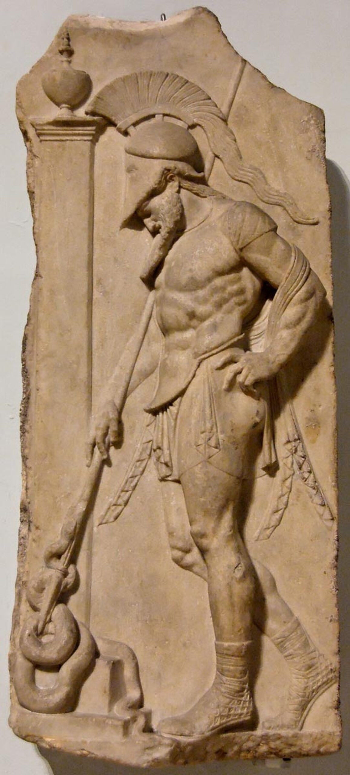 hoplite funeral stele roman marble