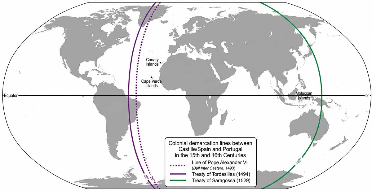 treaty of tordesillas lines