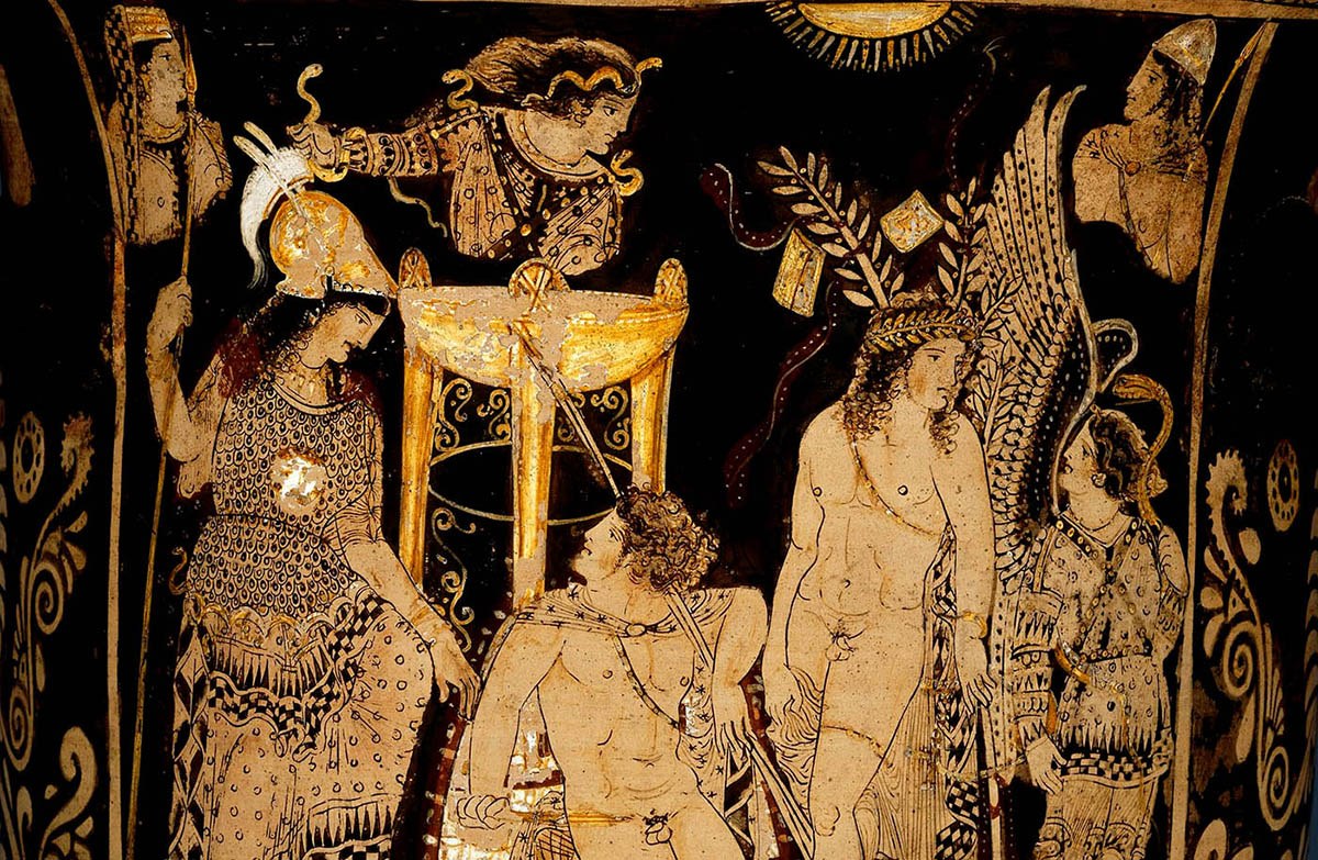 oracle of delphi pythia greek vase painting