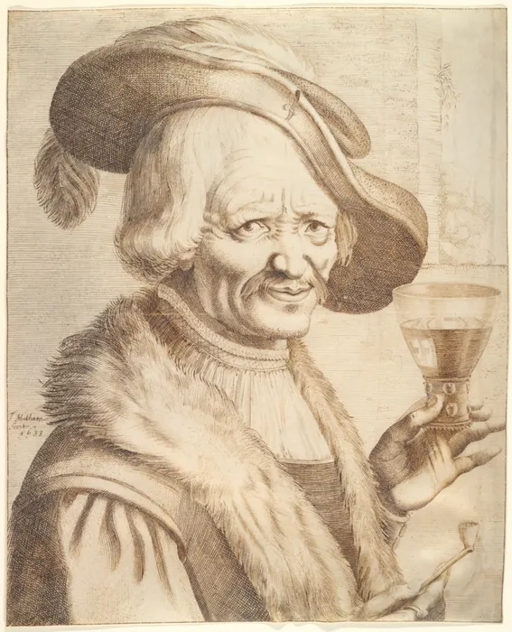 Man with a Roemer and Pipe - Theodor Matham