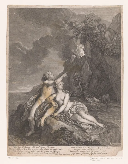 Polyphemos ve Galatea Miti Gravürü - Jeremias Wolff