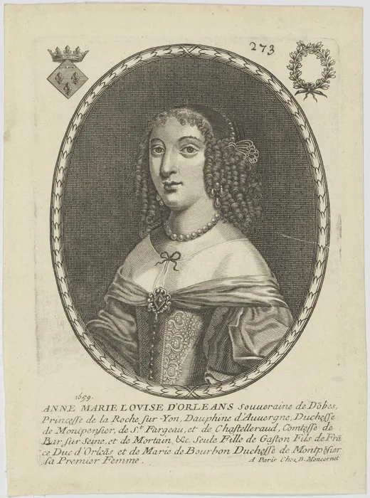 Portrait of Anne Marie Lovise d 'Orleans, Duchesse de Montpensier - Balthazar Moncornet
