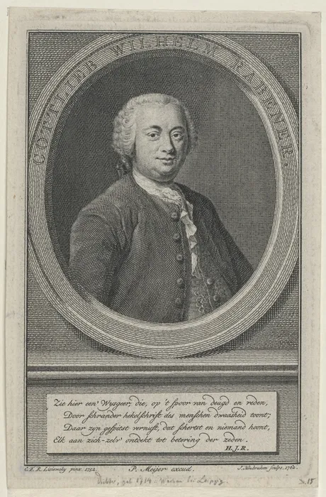 Portrait of Gottlieb Wilhelm Rabener - Jacob Houbraken
