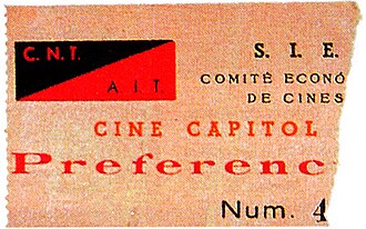 CNT tarafından organize edilen film gösterimine giriş bileti