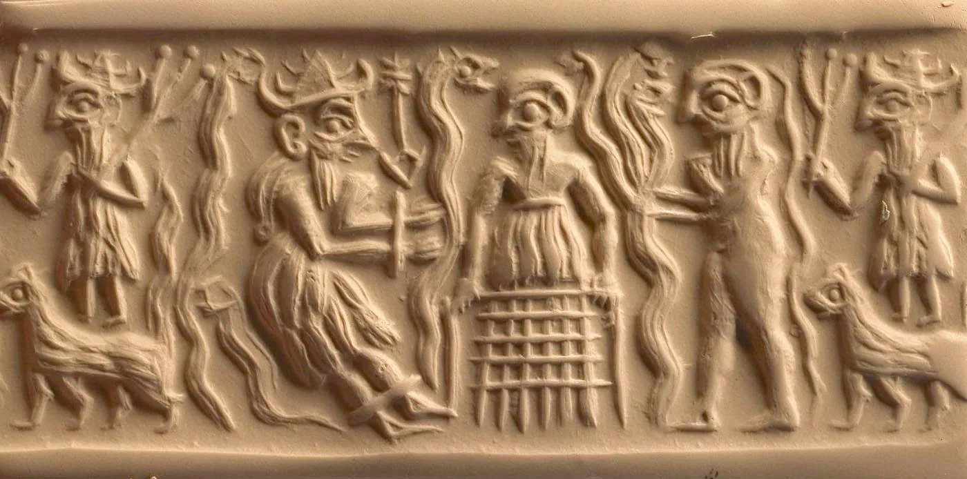 dumuzi underworld cylinder seal mesopotamia