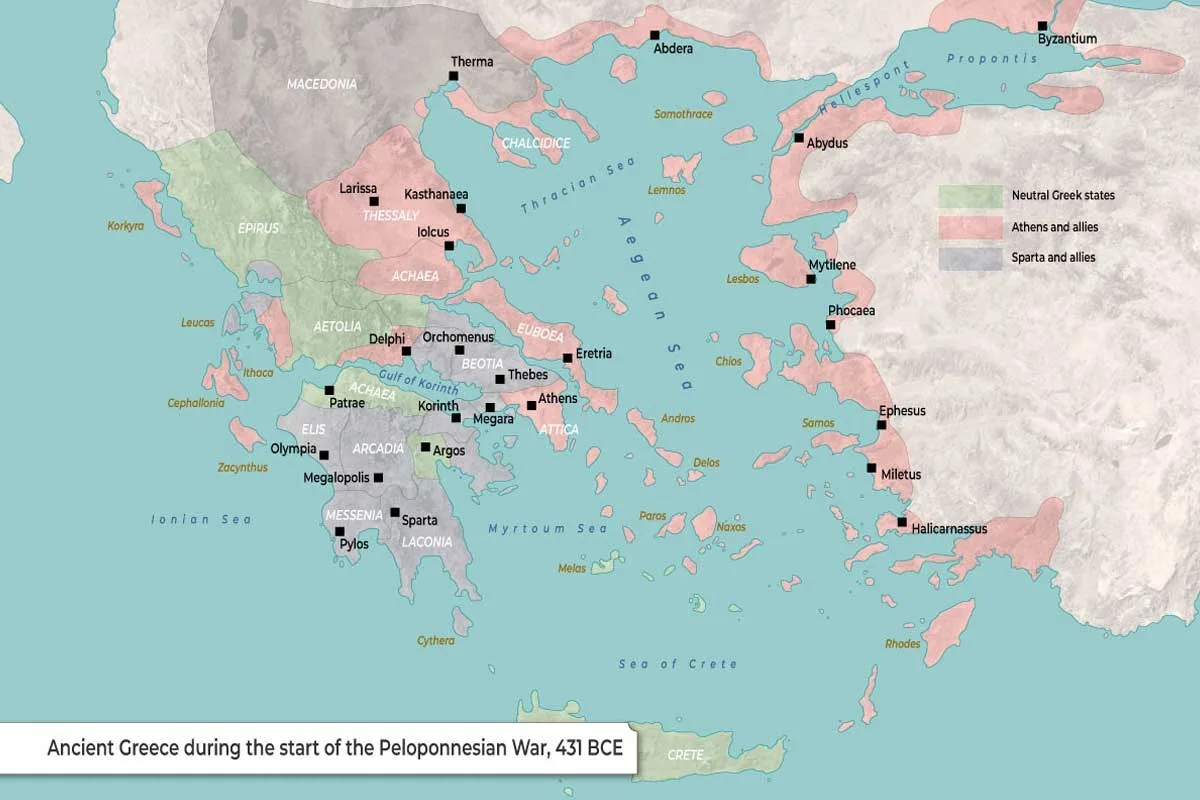 Map 431BCE Start PeloponnesianWar thecollector