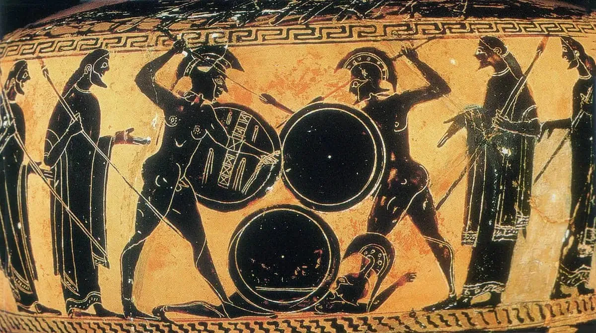 Ancient Amphora illustrating the Battle of Marathon, image courtesy of What’s Hot in London