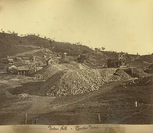 Gold diggings on Towers Hill, circa 1878